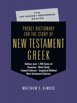 cover image of Pocket Dictionary for the Study of New Testament Greek